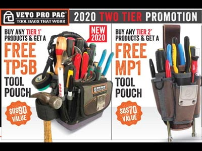 Free TP5B or MP1 with select Veto Pro Pac  purchases